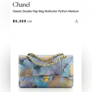 Chanel
Classic Double Flap Bag Multicolor Python Medium
